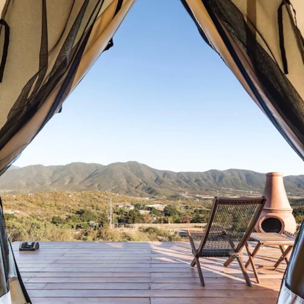 Outdoor pool at Casa Misiones Glamping in the Valle de Guadalupe