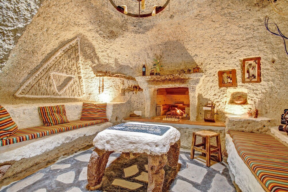 Private terrace with sea view at Casas Cueva Alfer 1