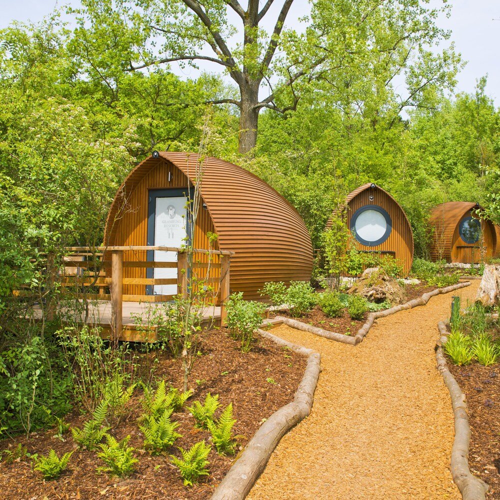 Wooden dome cabins at Glamping Resort Biosphäre Bliesgau in Saarland