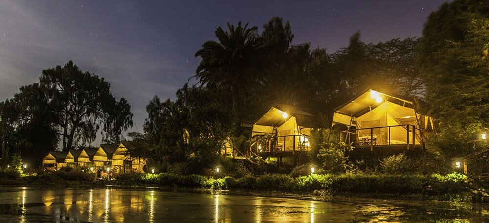 Wildebeest Eco Camp tented accommodation beside Nairobi National Park